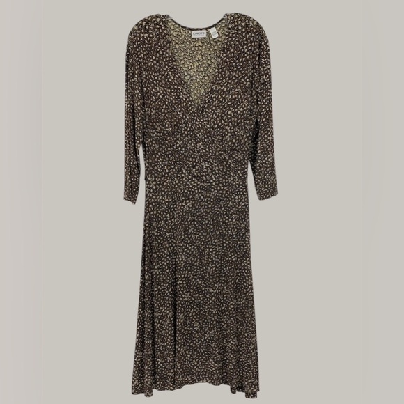 Chico's Travelers Wrap Midi Dress Animal Print V-Neck Animal Print - Picture 1 of 3